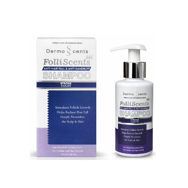 Folliscents Anti Hair Fall & Anti Dandruff Shampoo with Climbazole, Biotin & Zinc Pyrithione | Hair Growth & Scalp Care