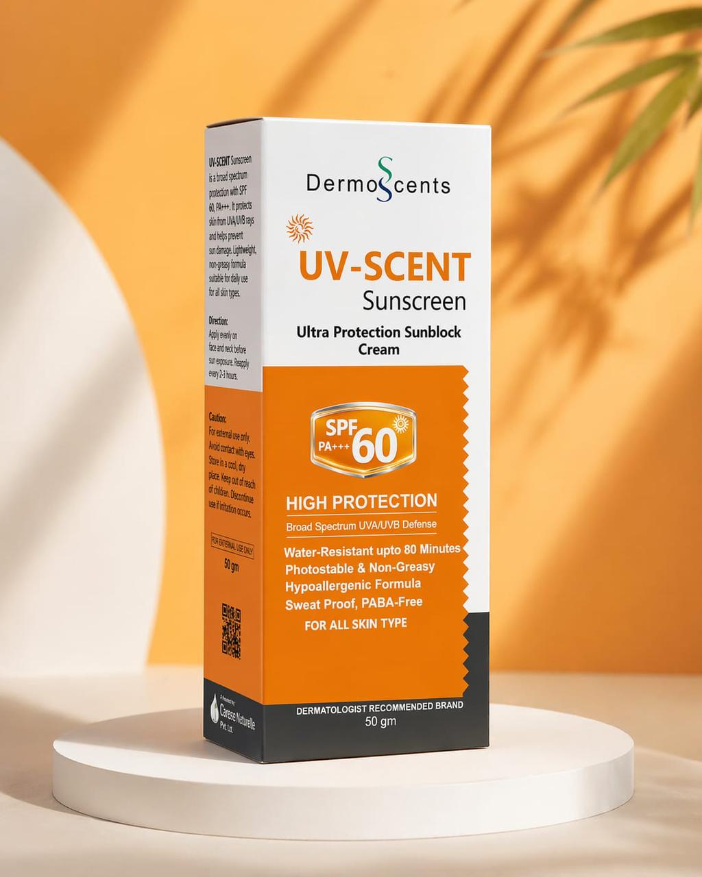 UV-Scent Sunblock SPF 60 sunscreen for face with UVA UVB protection